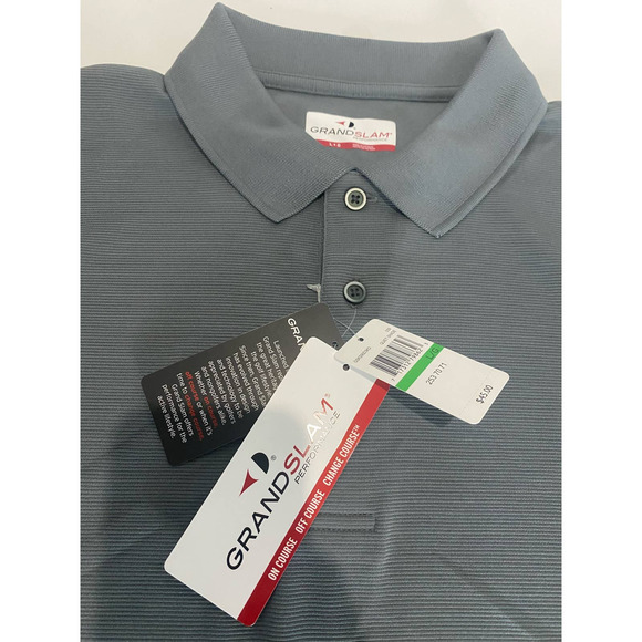 NEW Grand Slam Classic-Fit Airflow Performance Polo Quiet Shade LG - Picture 3 of 5